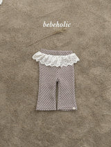[bebeholic] Dot lace flare pants
