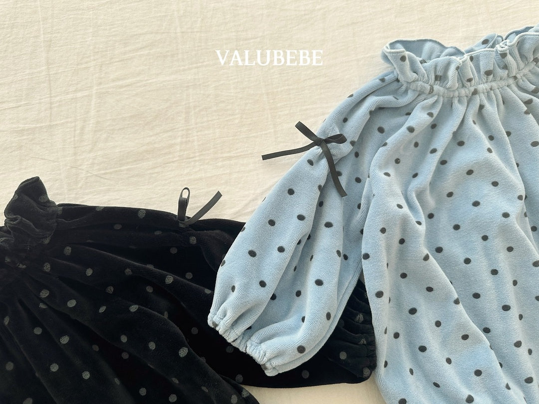 [valubebe] Dot ribbon rompers