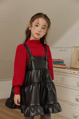 [Melikey] Chic leather cancan one-piece