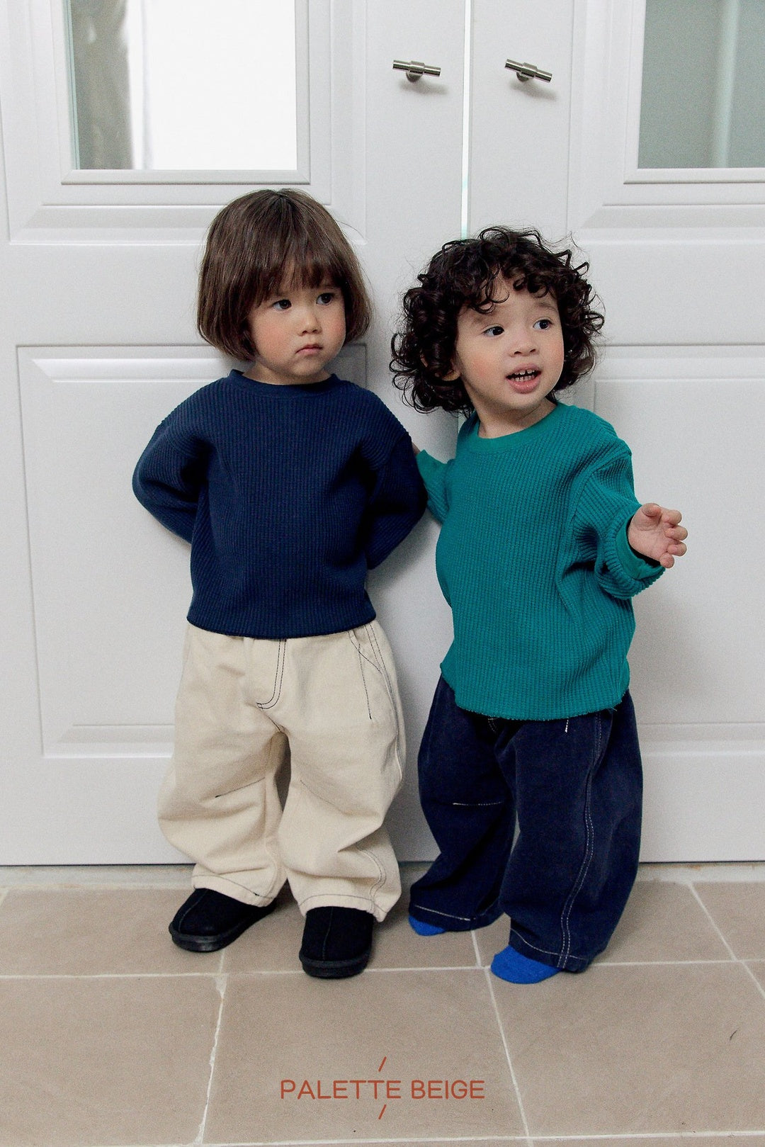 [PALETTE BEIGE] Curve stitch pants