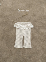 [bebeholic] Dot lace flare pants