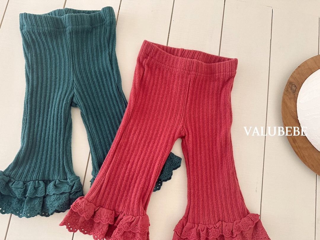 [valubebe] Frill lace bootcut pants