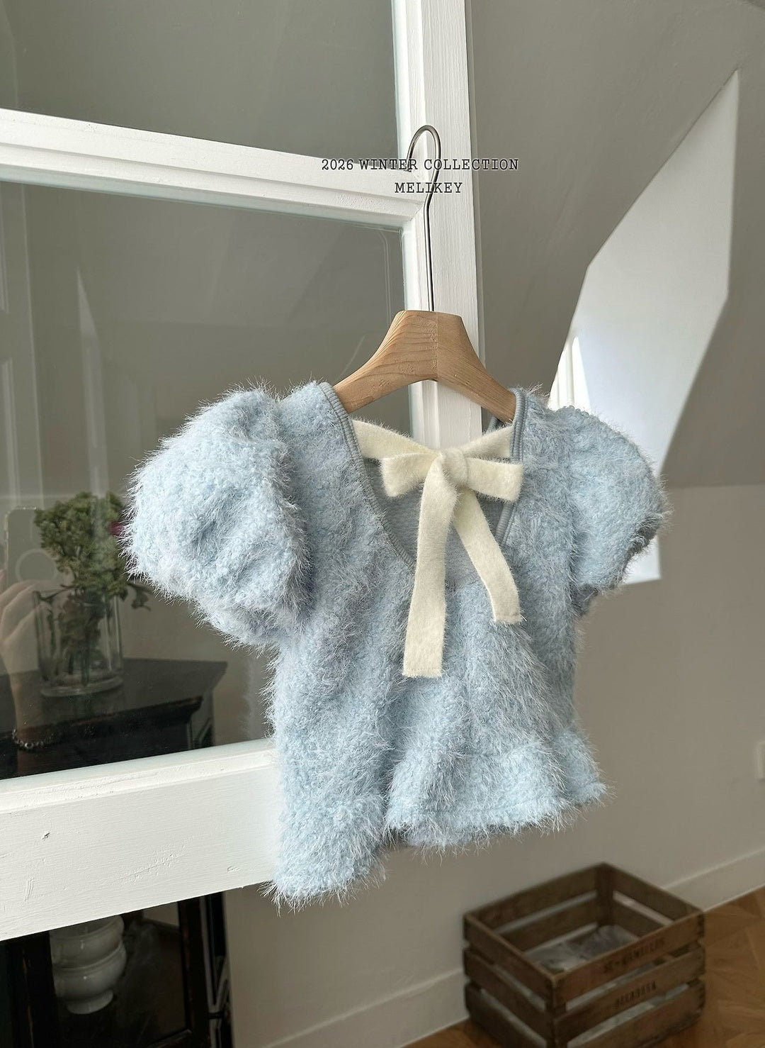 [Melikey] Fur frill puff tops