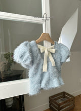 [Melikey] Fur frill puff tops