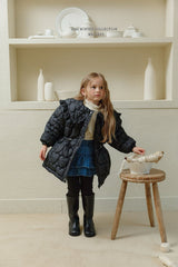 [Melikey] Heart quilting long padded jumper