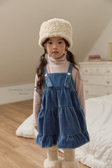 [Melikey] Cancan velvet denim one-piece