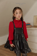 [Melikey] Chic leather cancan one-piece