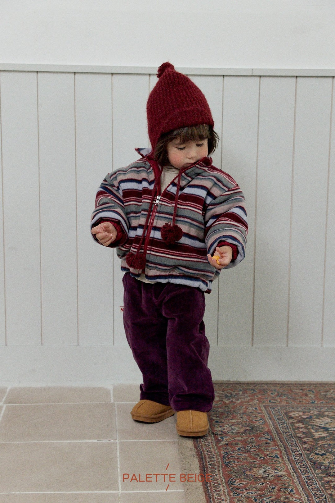 [PALETTE BEIGE] Color block reversible jumper