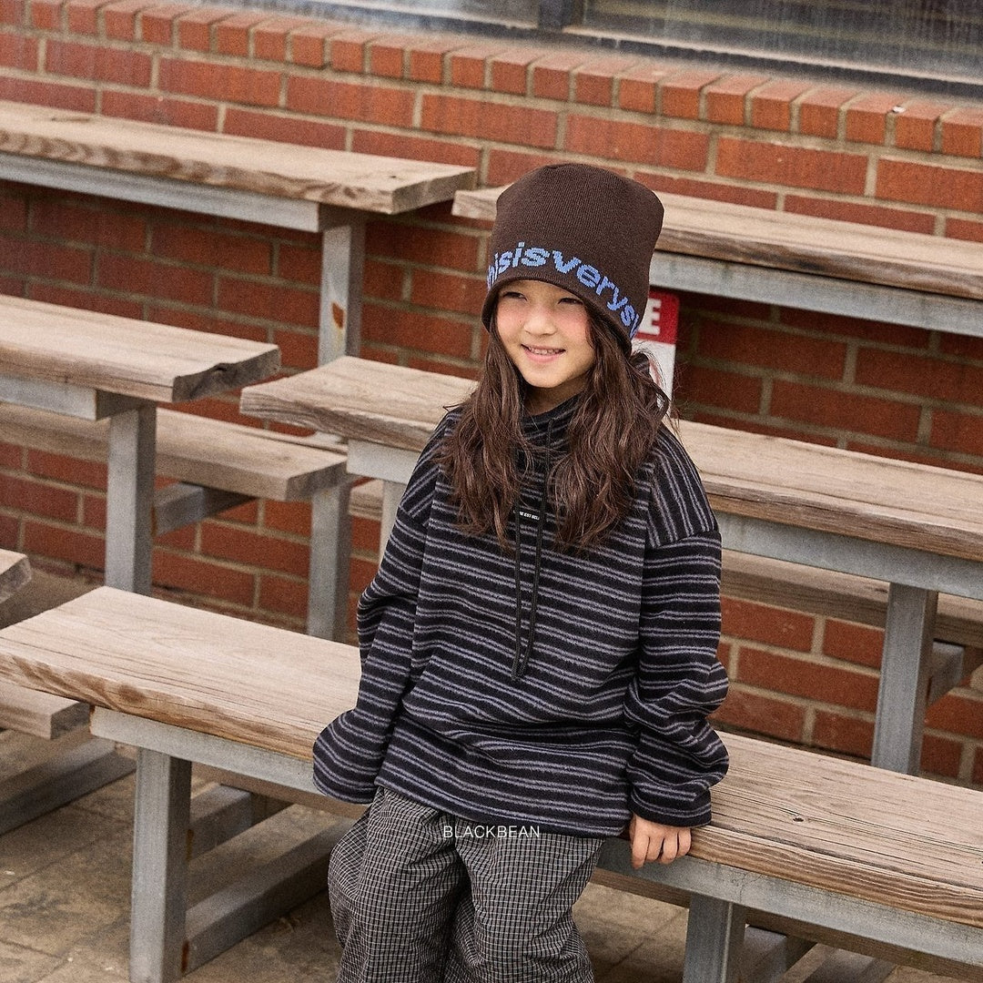[BLACK BEAN] Crayon stripe bottleneck tops