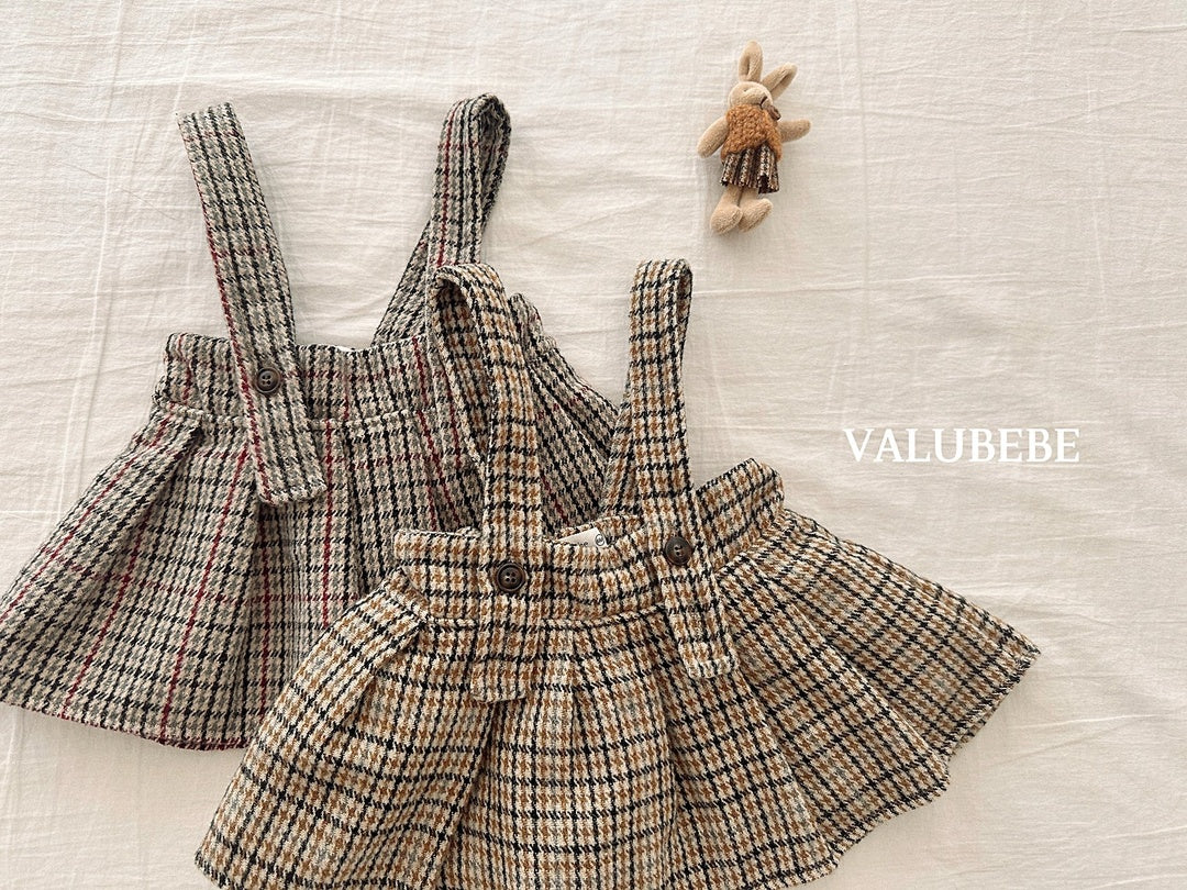 [valubebe] Marv check pleats skirt