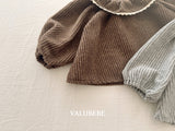 [valubebe] Herringbone frill blouse