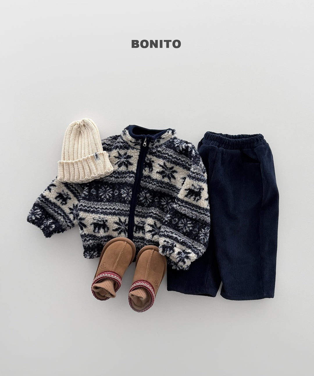[BONITO] Nordic zip-up jumper