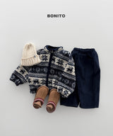 [BONITO] Nordic zip-up jumper