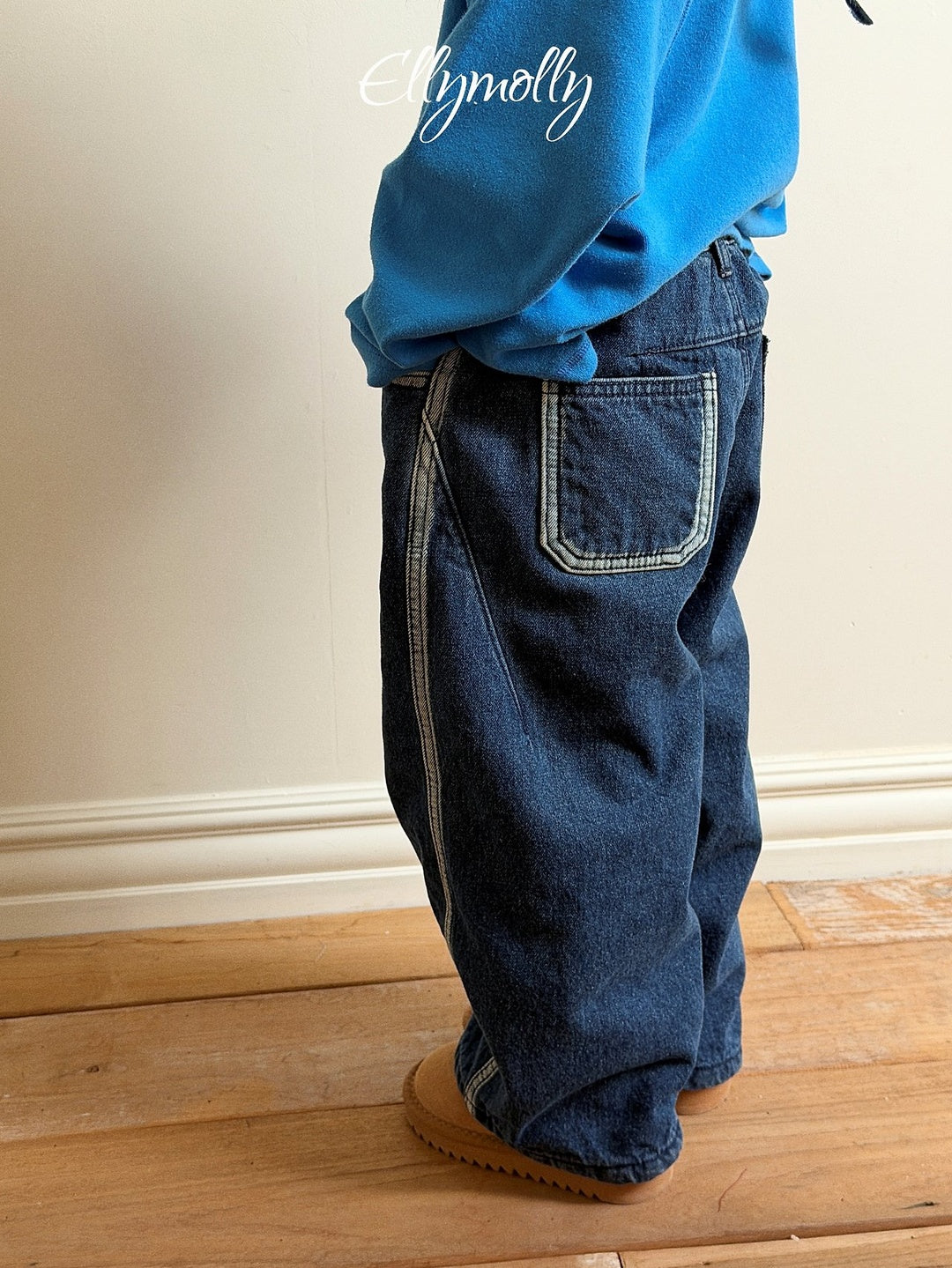 [ELLY MOLLY] Line week denim pants