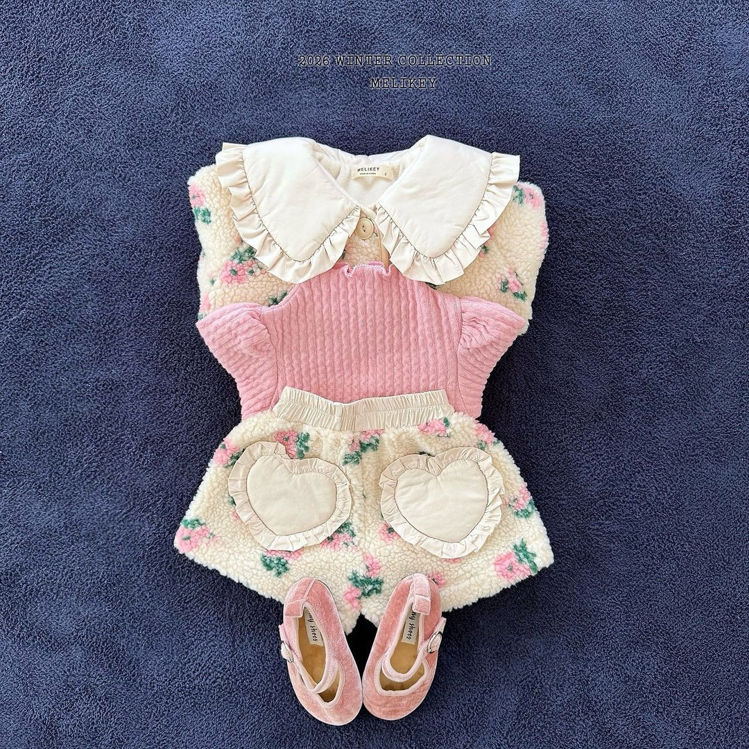 [Melikey] Flower boa jacket