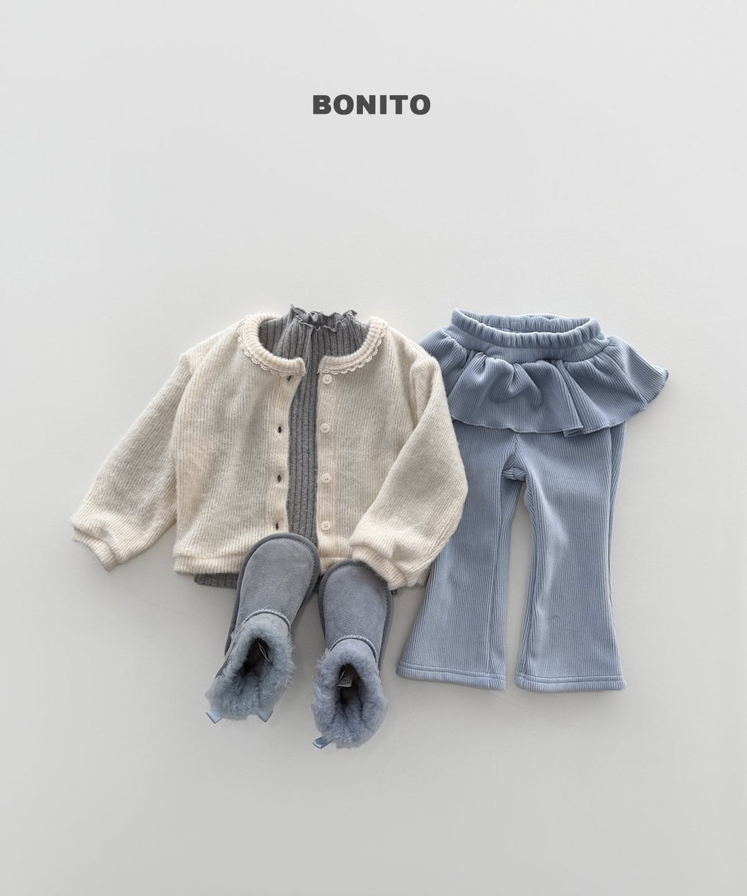 [BONITO] Velvet frill flare pants