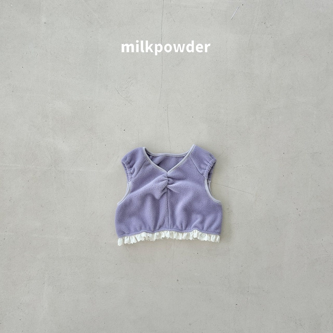 [milk powder] Fleece lace vest