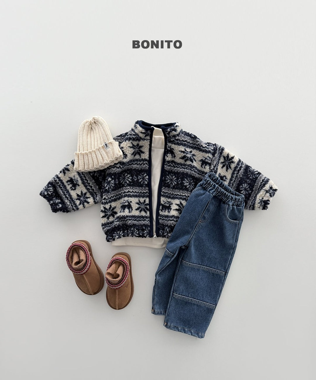 [BONITO] Nordic zip-up jumper