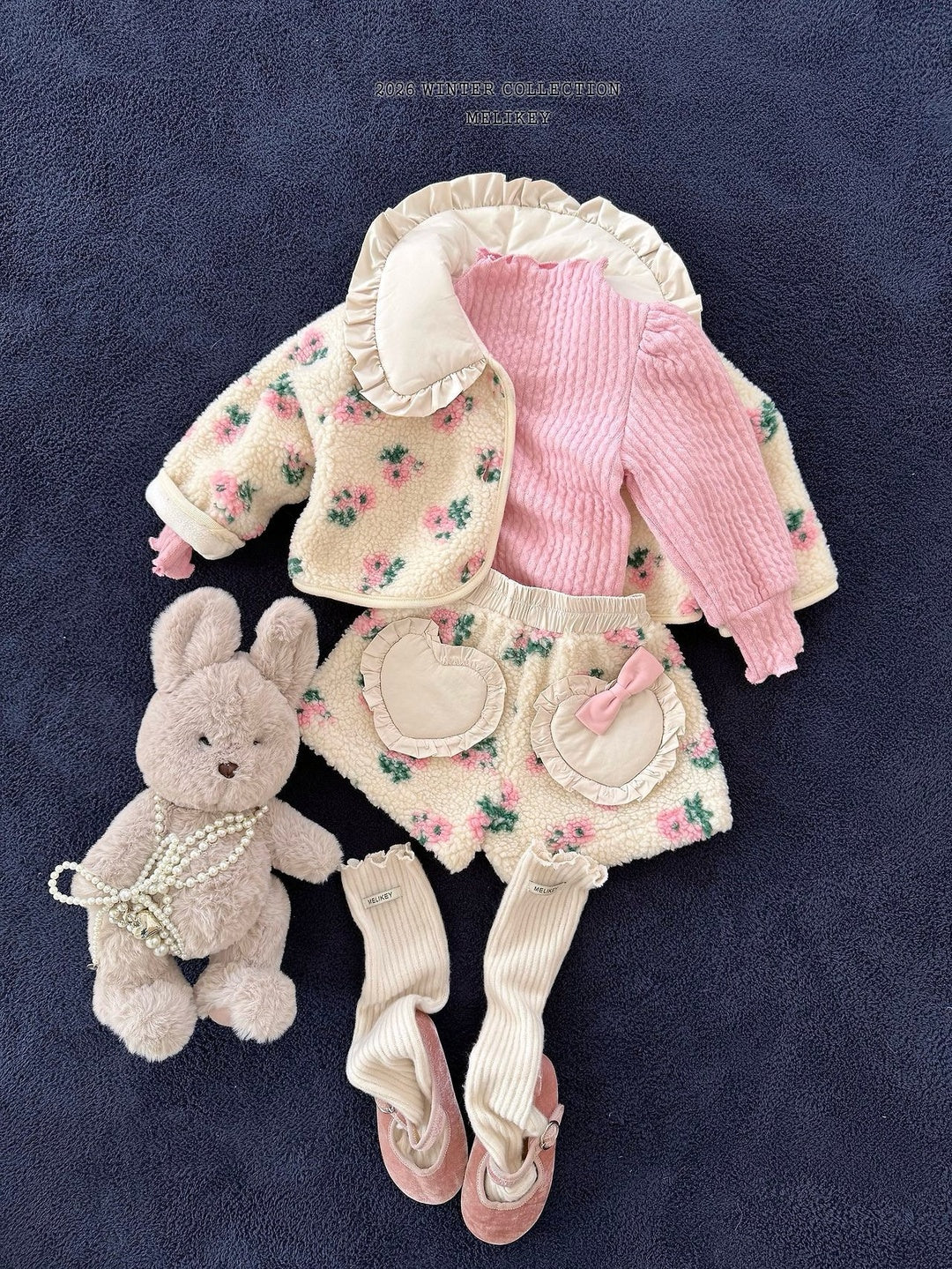 [Melikey] Flower boa jacket
