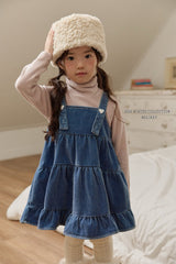 [Melikey] Cancan velvet denim one-piece