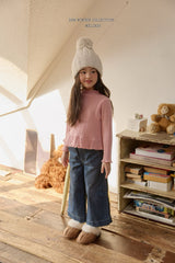[Melikey] Velvet ribbon denim pants