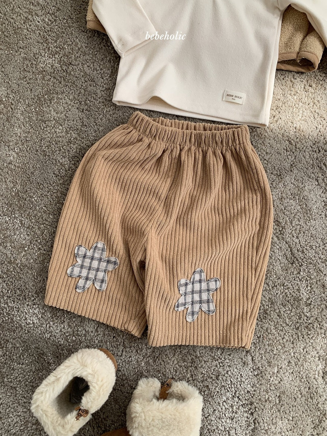 [bebeholic] Patch corduroy pants