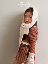 [ELLY MOLLY] Latte stripe balloon shorts