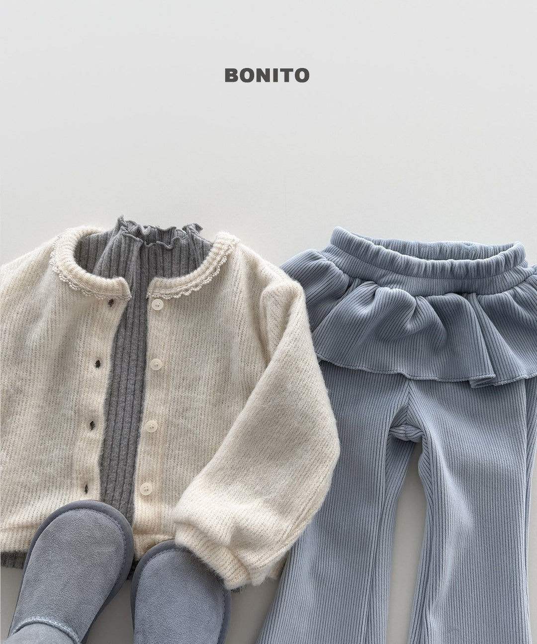 [BONITO] Velvet frill flare pants