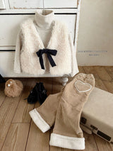 [Melikey] Cloud fur ribbon vest