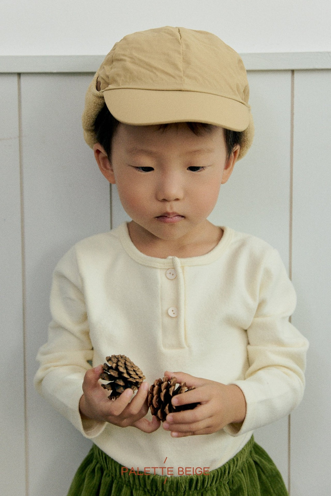 [PALETTE BEIGE] Basic placket tee