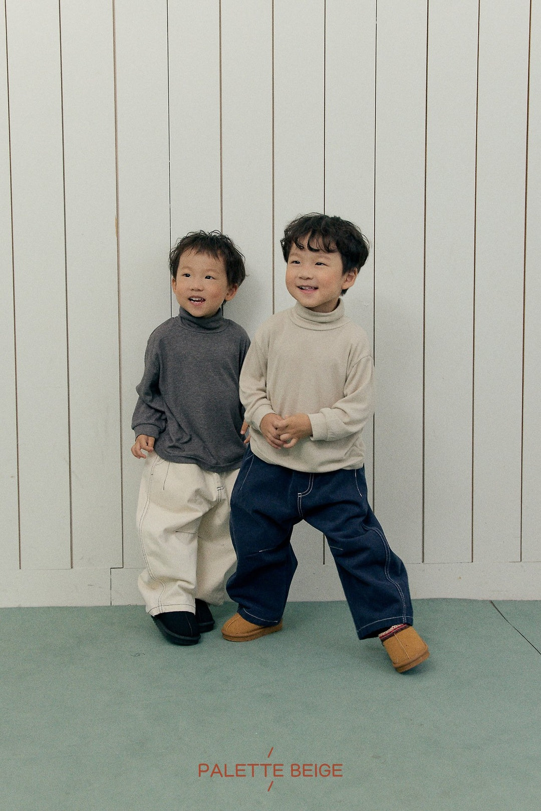 [PALETTE BEIGE] Curve stitch pants