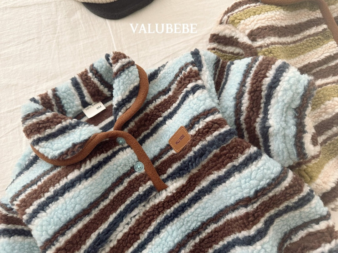 [valubebe] Wrinkle stripe collar anorak
