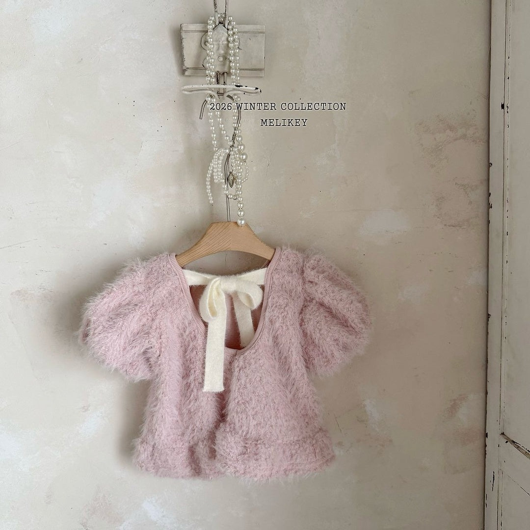 [Melikey] Fur frill puff tops