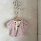 [Melikey] Fur frill puff tops