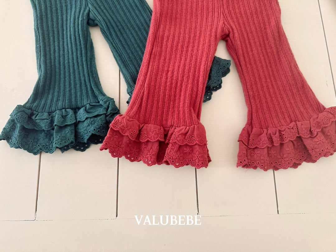 [valubebe] Frill lace bootcut pants