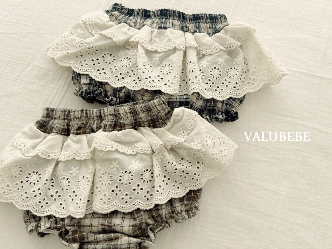 [valubebe] Checked lace bloomer