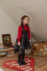 [Melikey] Chic leather cancan one-piece