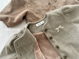 [valubebe] Ribbon puff wool jacket