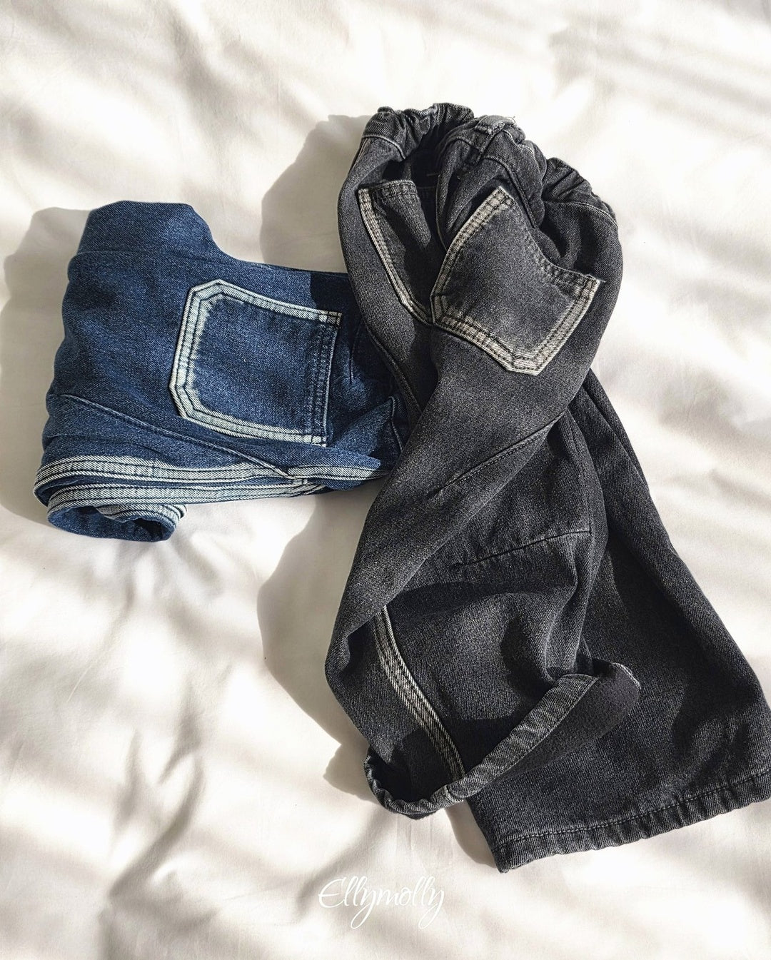 [ELLY MOLLY] Line week denim pants