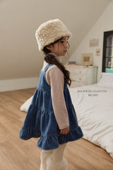 [Melikey] Cancan velvet denim one-piece