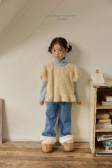 [Melikey] Wool denim heart flare pants