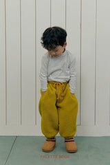 [PALETTE BEIGE] Stripe slim half turtleneck