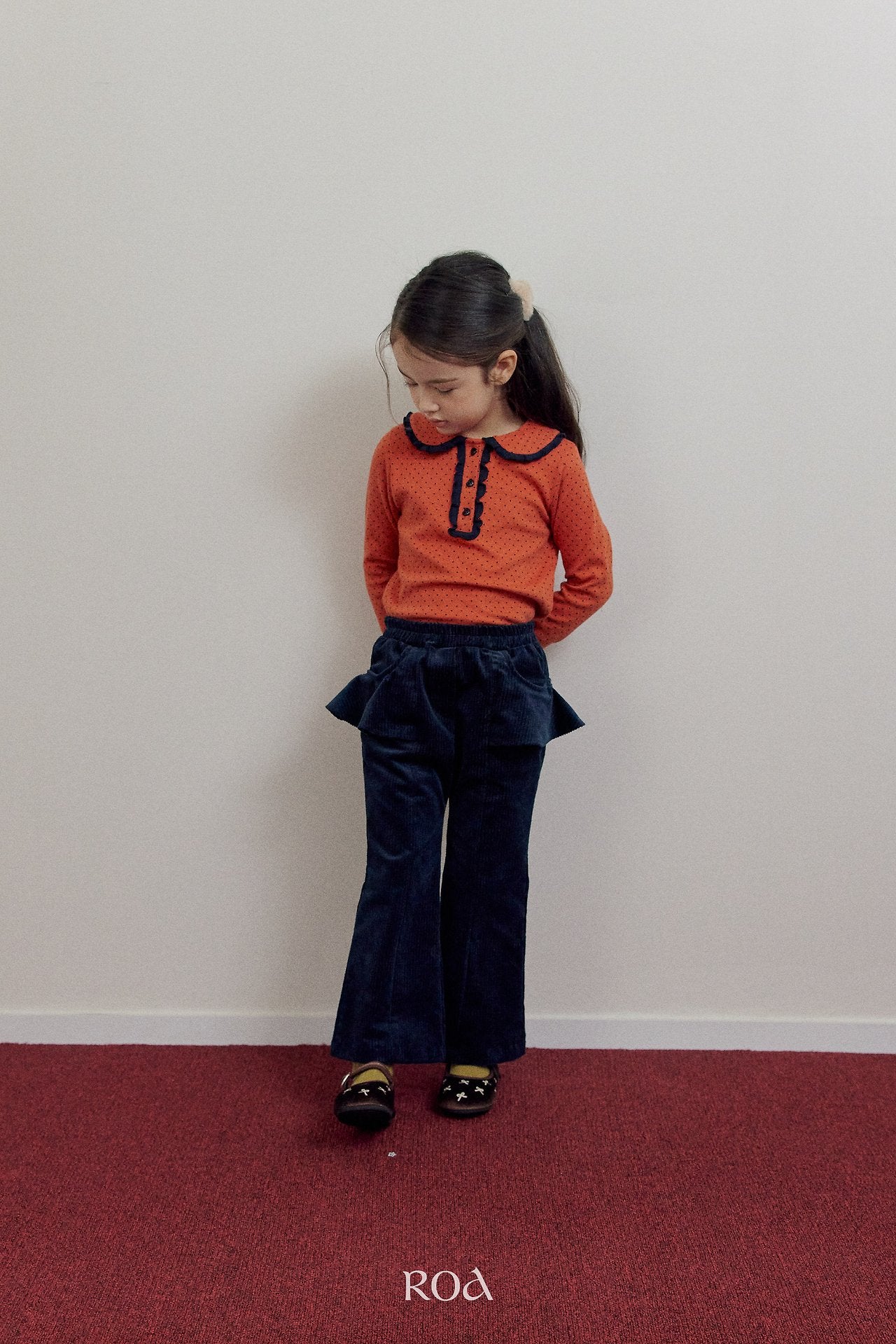 [ROA] Petit dot collar tops