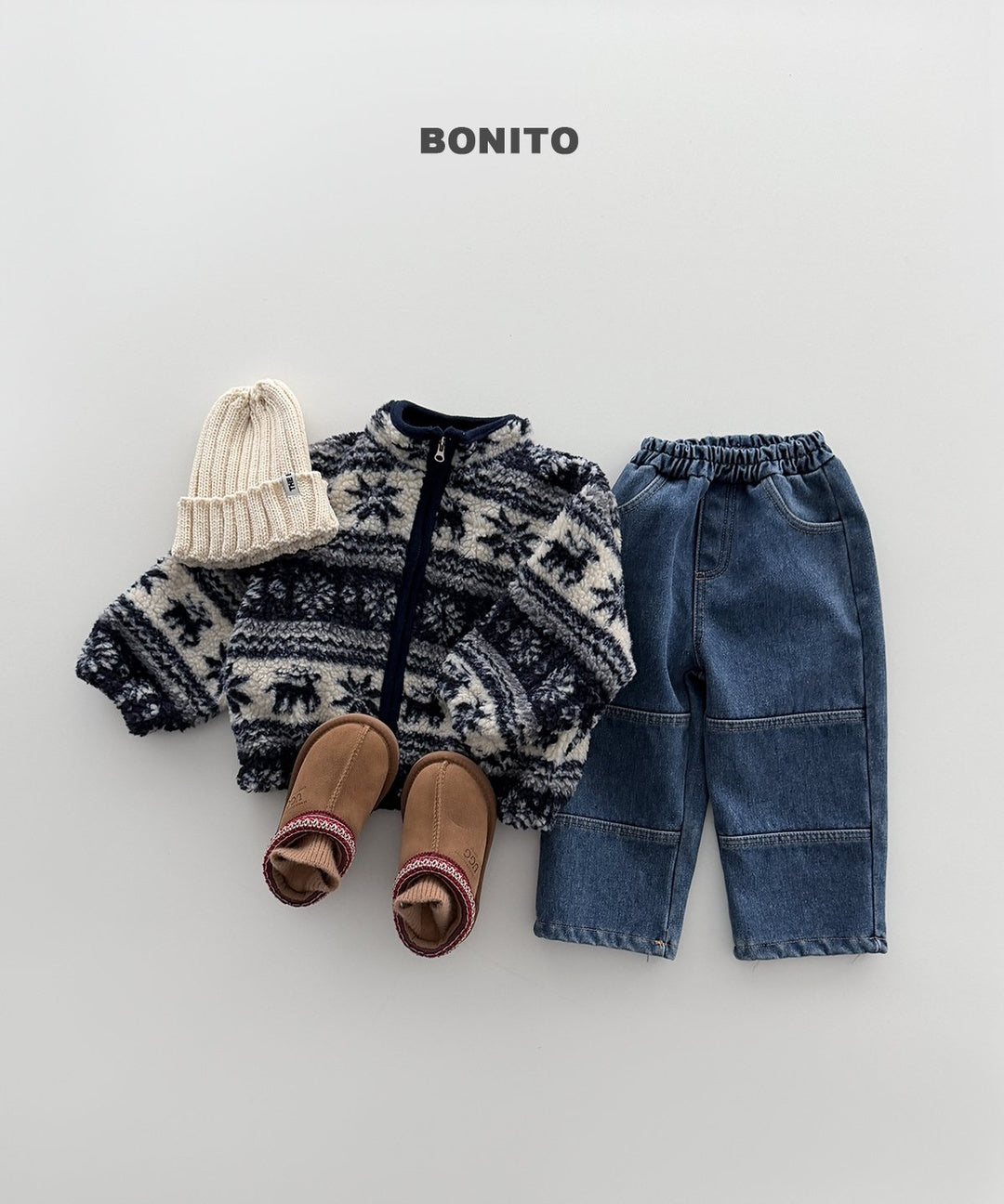 [BONITO] Nordic zip-up jumper