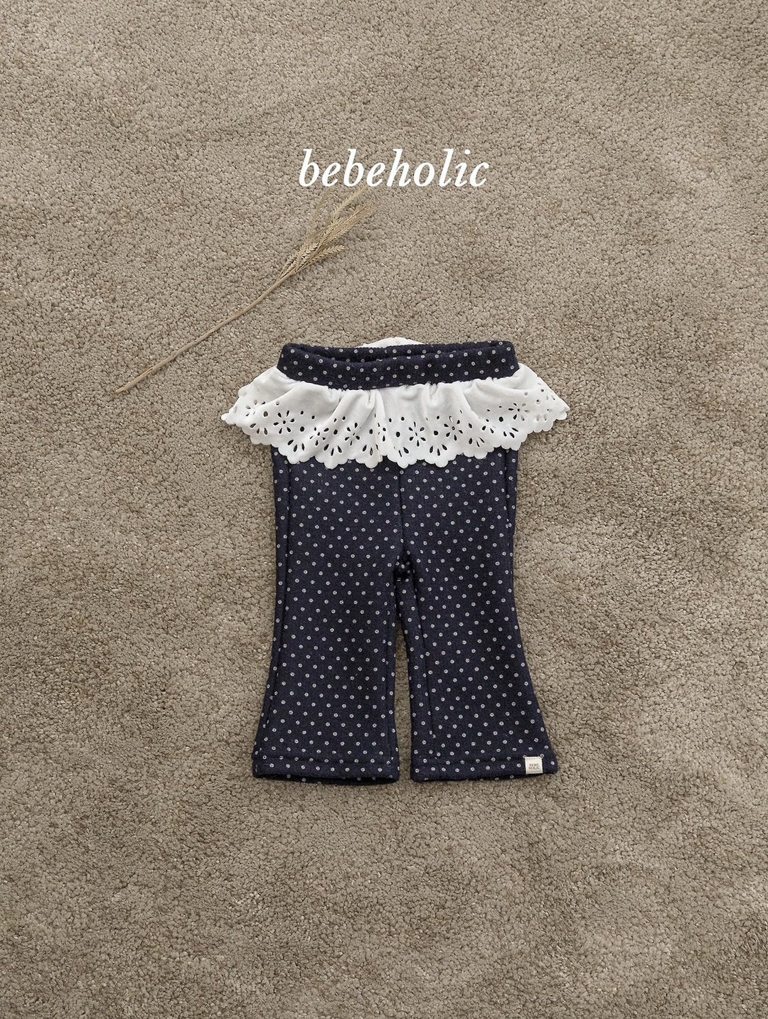 [bebeholic] Dot lace flare pants