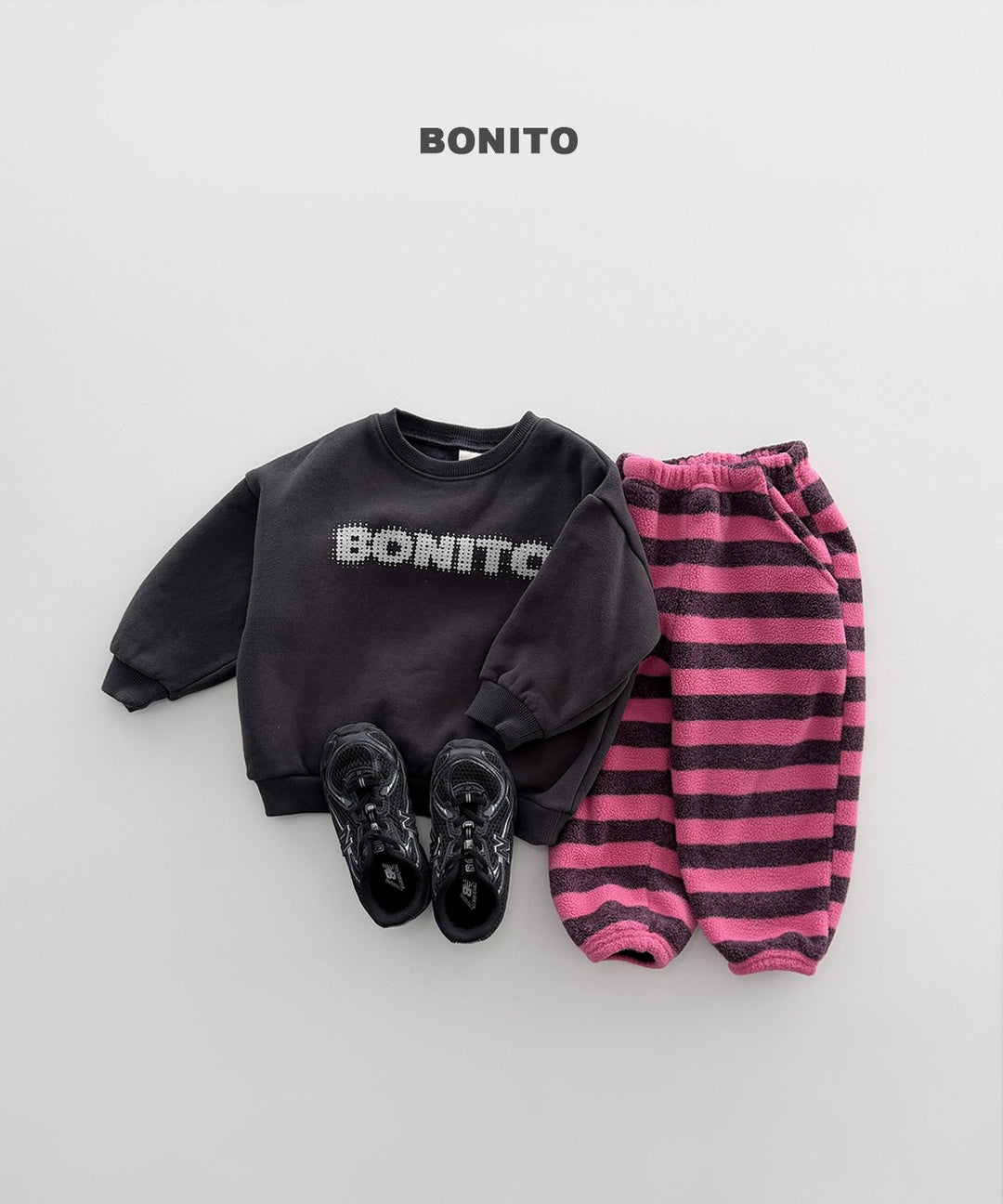 [BONITO] Stripe fleece jogger pants