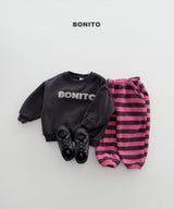 [BONITO] Stripe fleece jogger pants