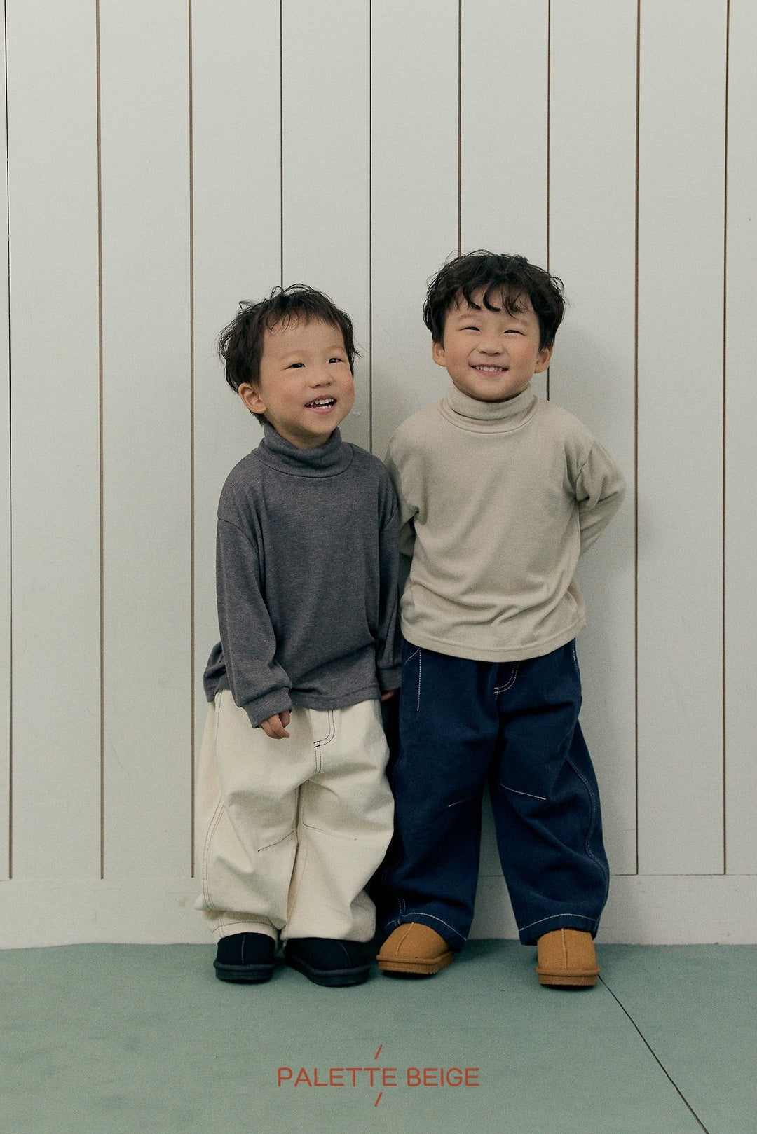 [PALETTE BEIGE] Curve stitch pants