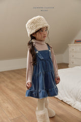 [Melikey] Cancan velvet denim one-piece
