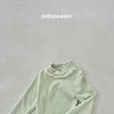 [milk powder] Marie lace halfneck tee